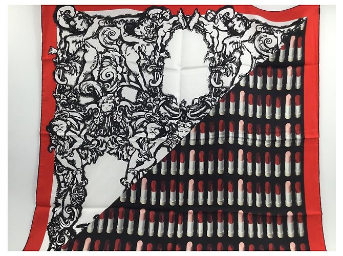 Prada Seidenschal mit abstraktem Muster 90cm Mehrfarben - Ansicht 11