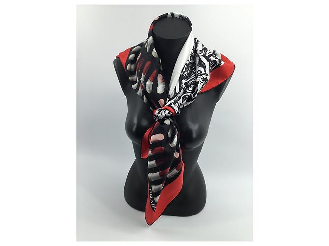 Prada Seidenschal mit abstraktem Muster 90cm Mehrfarben - Ansicht 12