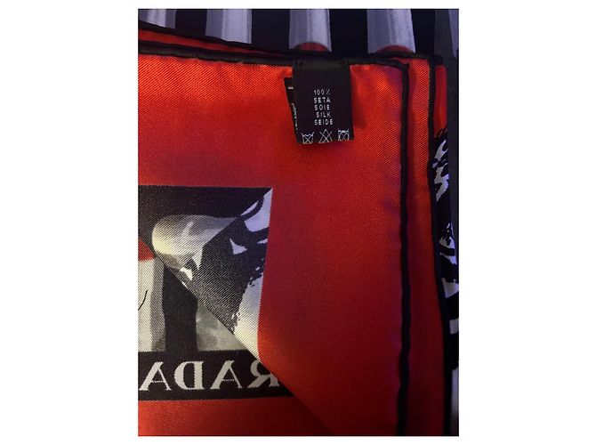 Prada Seidenschal mit abstraktem Muster 90cm Mehrfarben - Ansicht 15