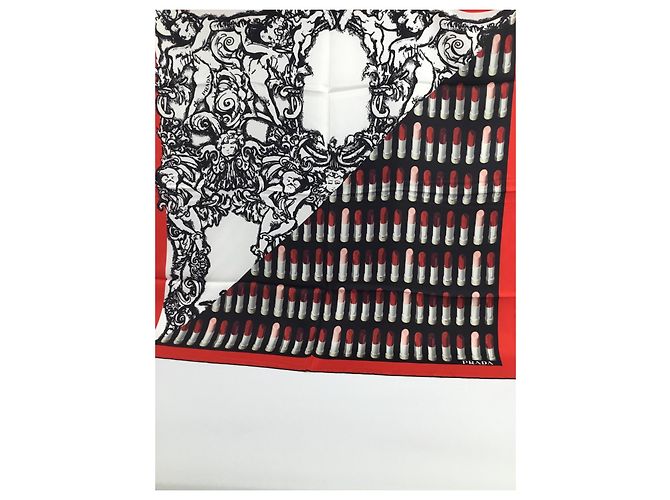 Prada Seidenschal mit abstraktem Muster 90cm Mehrfarben - Ansicht 5