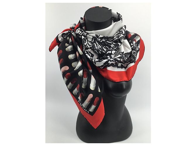 Prada Seidenschal mit abstraktem Muster 90cm Mehrfarben - Ansicht 6