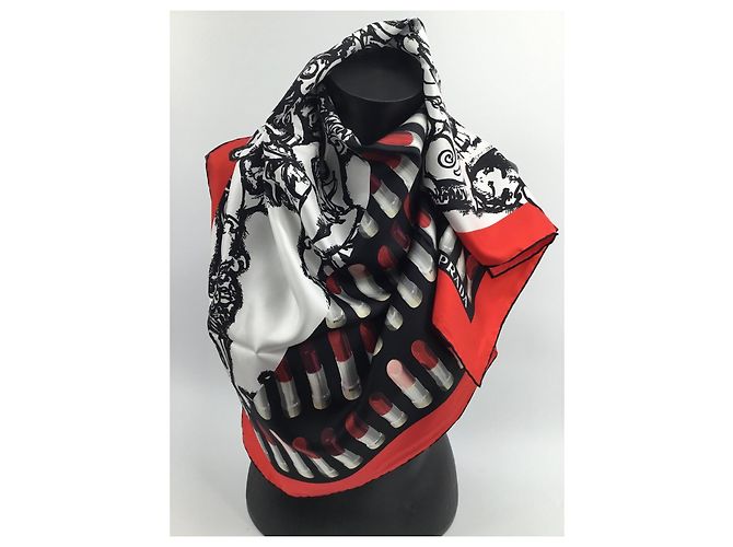 Prada Seidenschal mit abstraktem Muster 90cm Mehrfarben - Ansicht 7