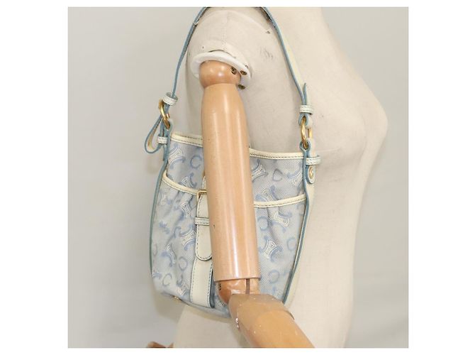 Céline CELINE C Macadam Canvas Schultertasche Hellblau Auth yk17148 - Ansicht 25