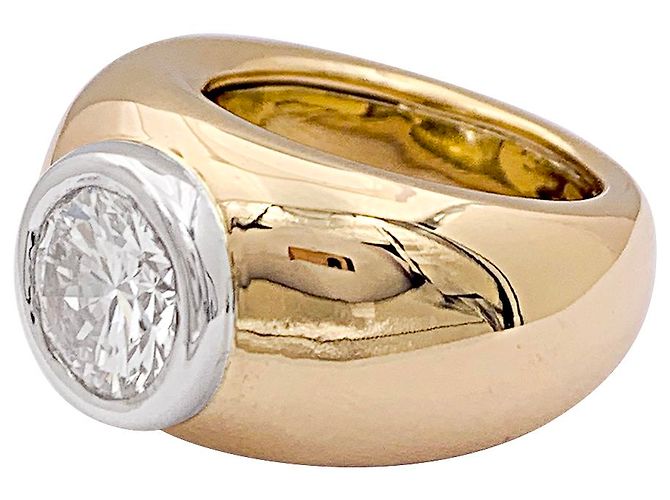 inconnue Ring aus zwei Goldarten, 2,02 Karat Diamant. - Ansicht 2