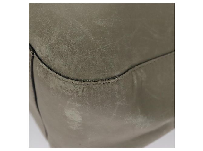 Borsa a spalla PRADA in pelle plastica grigia marrone scuro Auth bs21988 - vista 16