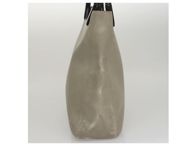 Borsa a spalla PRADA in pelle plastica grigia marrone scuro Auth bs21988 - vista 3