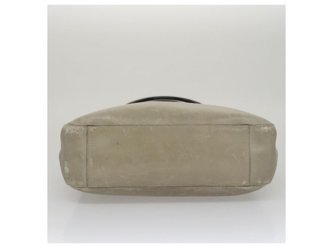 Borsa a spalla PRADA in pelle plastica grigia marrone scuro Auth bs21988 - vista 5