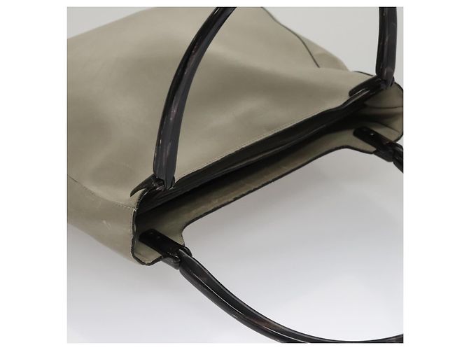 Borsa a spalla PRADA in pelle plastica grigia marrone scuro Auth bs21988 - vista 6