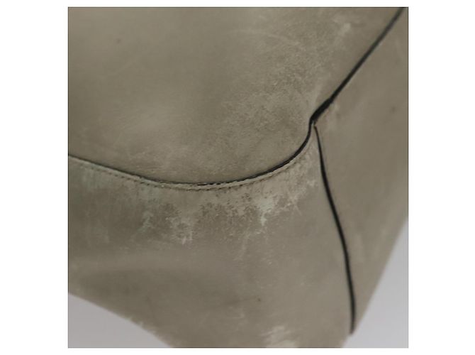 Borsa a spalla PRADA in pelle plastica grigia marrone scuro Auth bs21988 - vista 9