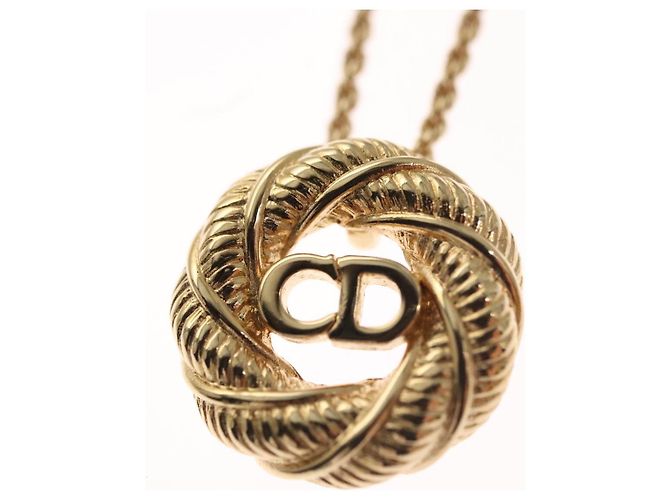 Collana Christian Dior metallo oro Auth FF6330 D'oro - vista 9