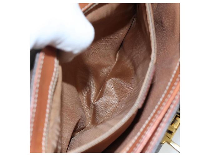 Céline Borsa a mano in tela Macadam CELINE in pelle PVC marrone Auth yk17101 - vista 11