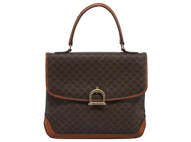 Céline Borsa a mano in tela Macadam CELINE in pelle PVC marrone Auth yk17101 - vista 13