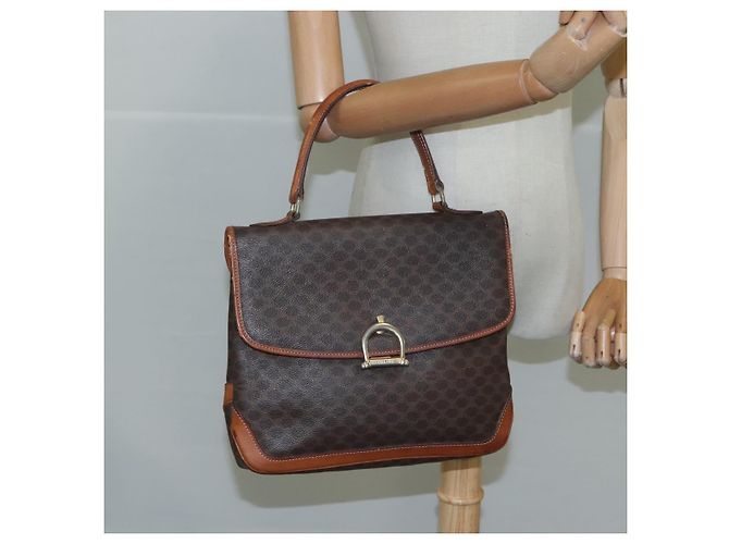 Céline Borsa a mano in tela Macadam CELINE in pelle PVC marrone Auth yk17101 - vista 22