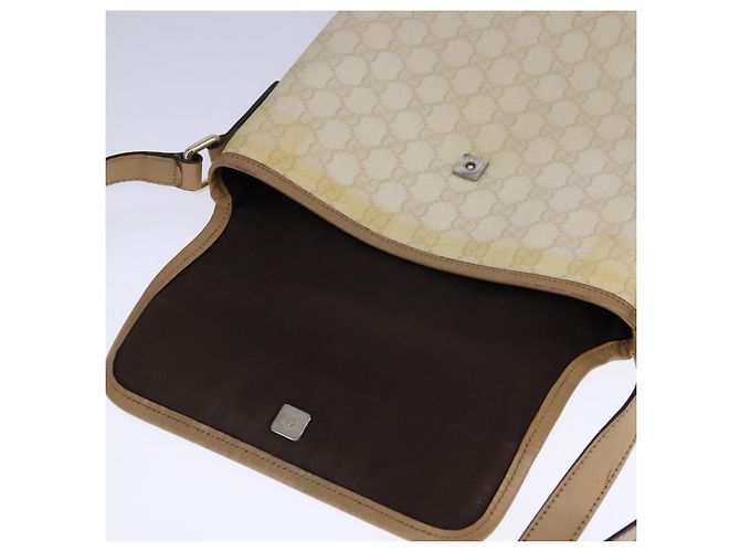 Gucci Borsa a spalla GG Supreme PVC Beige Oro 223666 Auth 108900 D'oro - vista 10