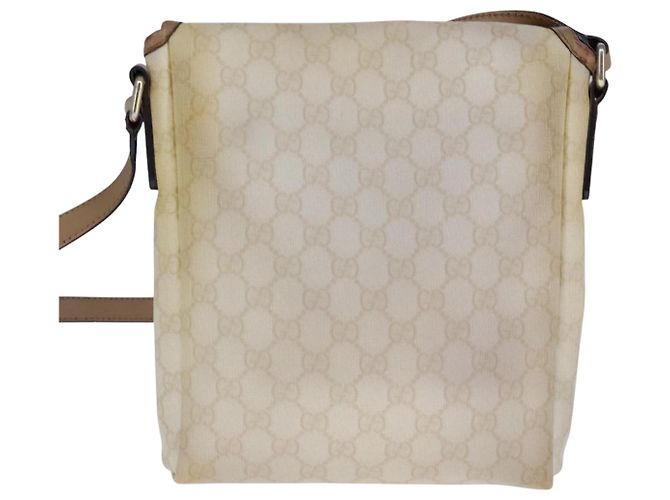 Gucci Borsa a spalla GG Supreme PVC Beige Oro 223666 Auth 108900 D'oro - vista 2