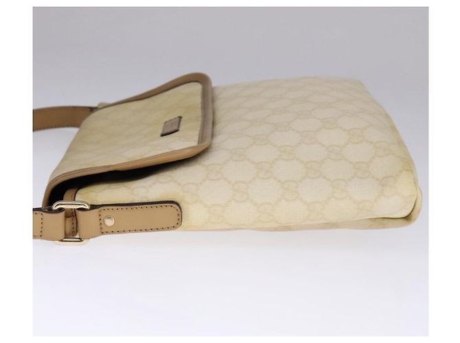Gucci Borsa a spalla GG Supreme PVC Beige Oro 223666 Auth 108900 D'oro - vista 3