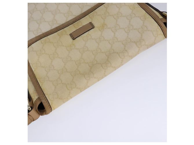 Gucci Borsa a spalla GG Supreme PVC Beige Oro 223666 Auth 108900 D'oro - vista 6
