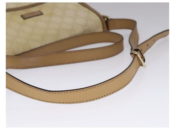 Gucci Borsa a spalla GG Supreme PVC Beige Oro 223666 Auth 108900 D'oro - vista 7
