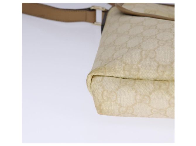 Gucci Borsa a spalla GG Supreme PVC Beige Oro 223666 Auth 108900 D'oro - vista 9