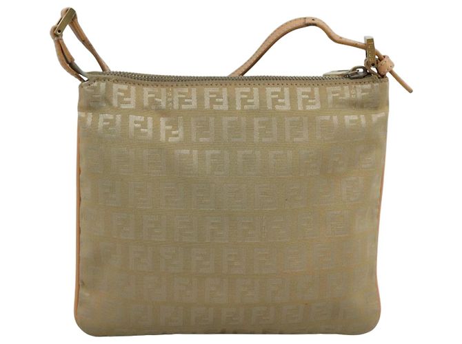 Borsa a spalla in tela Zucchino FENDI beige e oro Auth bs21960 D'oro - vista 2