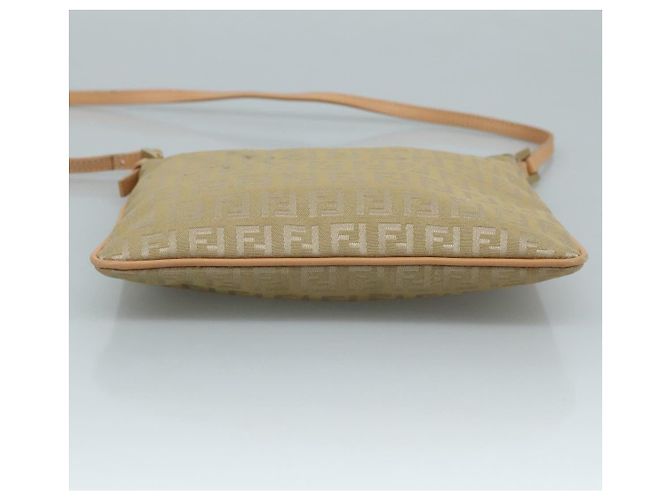 Borsa a spalla in tela Zucchino FENDI beige e oro Auth bs21960 D'oro - vista 5