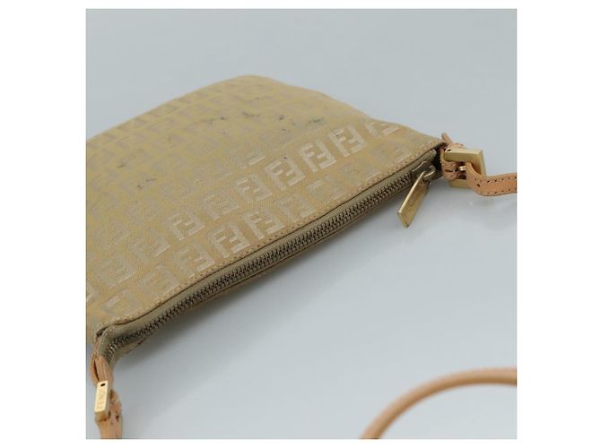 Borsa a spalla in tela Zucchino FENDI beige e oro Auth bs21960 D'oro - vista 6