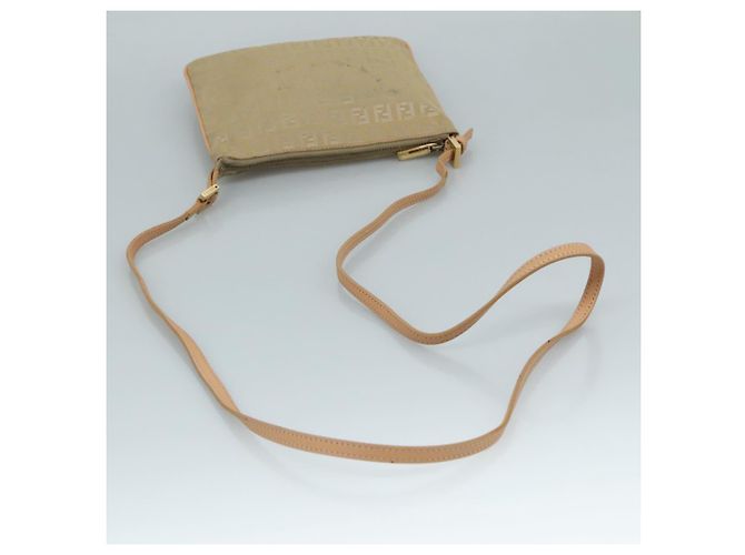 Borsa a spalla in tela Zucchino FENDI beige e oro Auth bs21960 D'oro - vista 7