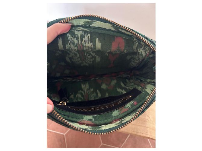 Claris Virot Charly Sac à main en python vert - vue 6