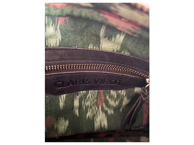 Claris Virot Charly Sac à main en python vert - vue 7