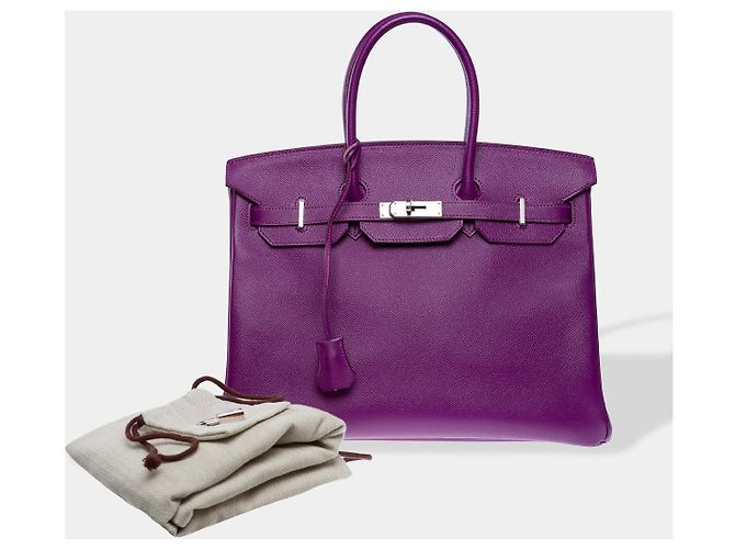 Hermès Sac HERMES Birkin 35 en Cuir Violet - 102471 - vue 2