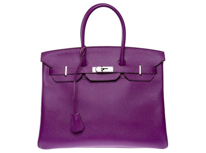 Hermès Sac HERMES Birkin 35 en Cuir Violet - 102471 - vue 3
