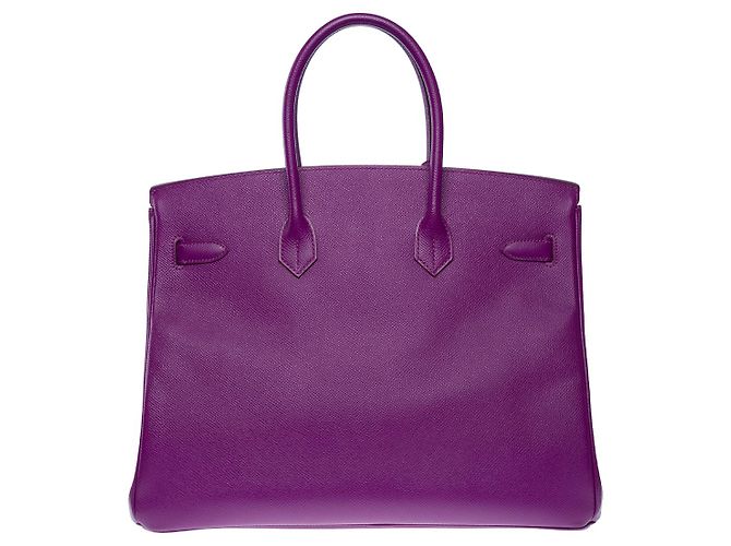 Hermès Sac HERMES Birkin 35 en Cuir Violet - 102471 - vue 4