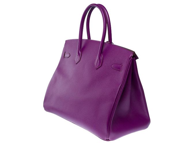 Hermès Sac HERMES Birkin 35 en Cuir Violet - 102471 - vue 6