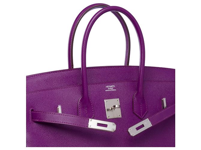 Hermès Sac HERMES Birkin 35 en Cuir Violet - 102471 - vue 7