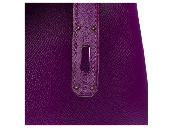 Hermès Sac HERMES Birkin 35 en Cuir Violet - 102471 - vue 8
