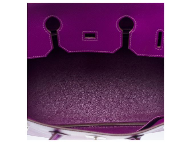 Hermès Sac HERMES Birkin 35 en Cuir Violet - 102471 - vue 9