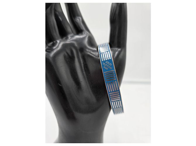 Bracciale Rigido Louis Vuitton in Damier Blue - vista 6