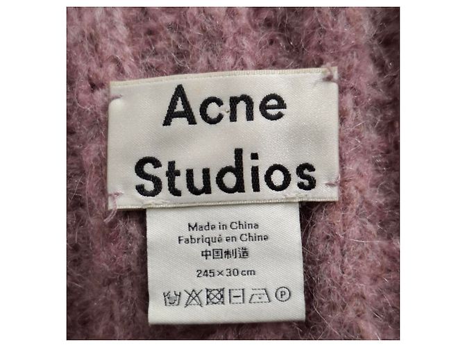 Sciarpa in lana rosa a coste di Acne Studios - vista 3