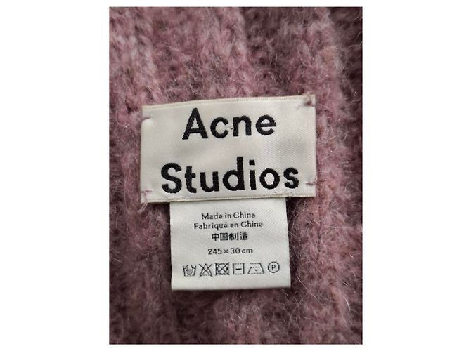 Sciarpa in lana rosa a coste di Acne Studios - vista 6