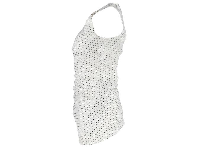 Autre Marque Einärmelige Polja-Punkt geraffte Bluse aus weißer Baumwolle von Christopher Esber - Ansicht 2