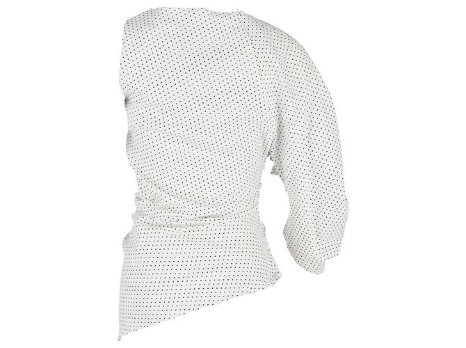 Autre Marque Einärmelige Polja-Punkt geraffte Bluse aus weißer Baumwolle von Christopher Esber - Ansicht 3
