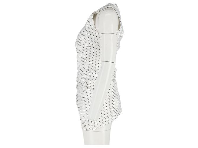 Autre Marque Einärmelige Polja-Punkt geraffte Bluse aus weißer Baumwolle von Christopher Esber - Ansicht 5