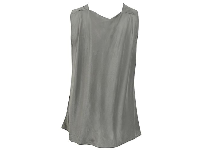 Haut Halter Theory en soie olive Gris - vue 3