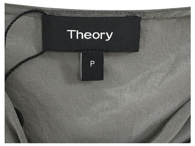 Haut Halter Theory en soie olive Gris - vue 4