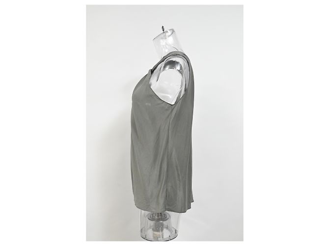 Haut Halter Theory en soie olive Gris - vue 7