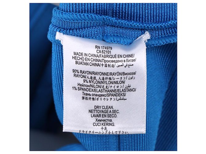 Abito midi a scollo ampio in bandage Herve Leger in rayon blu Blu chiaro - vista 5