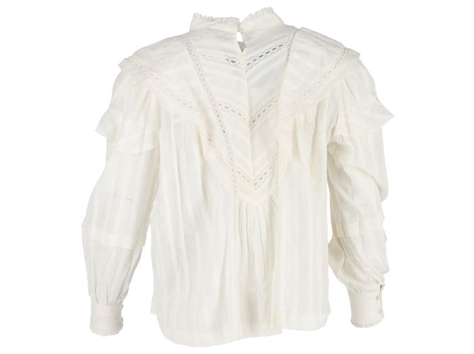 Blusa de manga larga Reign Isabel Marant en algodón blanco - vista 3