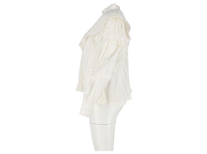 Blusa de manga larga Reign Isabel Marant en algodón blanco - vista 5