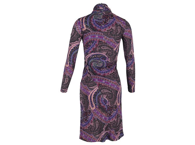 Abito con stampa Paisley Etro con sciarpa in poliestere viola Porpora - vista 3