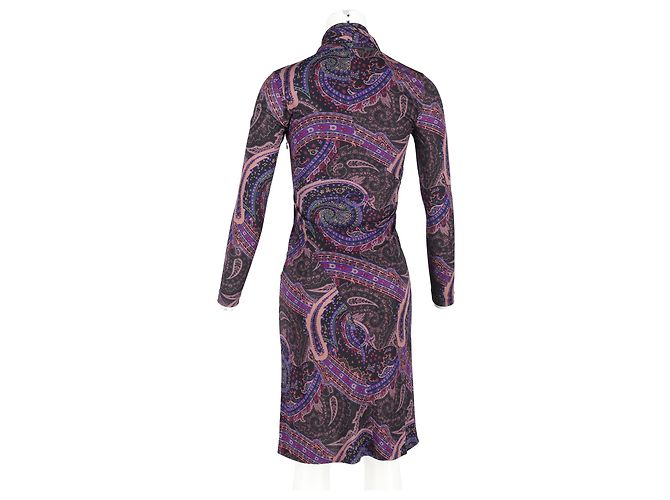 Abito con stampa Paisley Etro con sciarpa in poliestere viola Porpora - vista 6